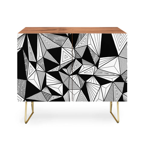 Gneural Optical Hypnosis Illusion Black Credenza