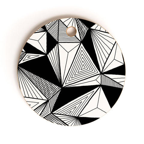 Gneural Optical Hypnosis Illusion Black Cutting Board Round