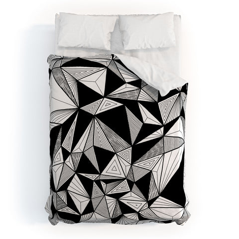 Gneural Optical Hypnosis Illusion Black Duvet Cover