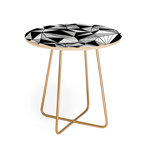 Gneural Optical Hypnosis Illusion Black Round Side Table