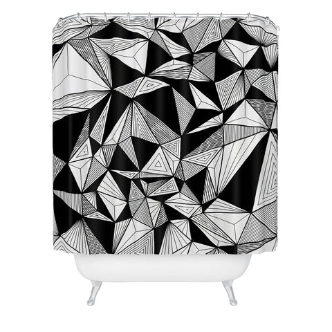 Gneural Optical Hypnosis Illusion Black Shower Curtain