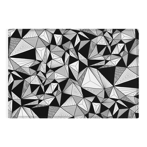 Gneural Optical Hypnosis Illusion Black Outdoor Rug