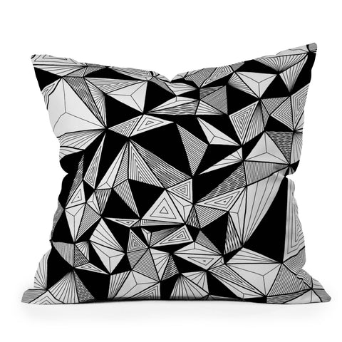 Gneural Optical Hypnosis Illusion Black Outdoor Throw Pillow