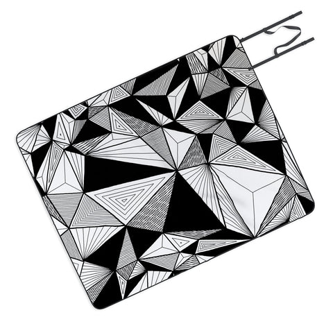 Gneural Optical Hypnosis Illusion Black Picnic Blanket