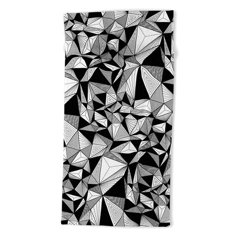 Gneural Optical Hypnosis Illusion Black Beach Towel