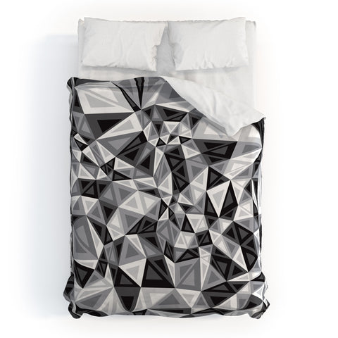Gneural Triad Illusion Gray Duvet Cover