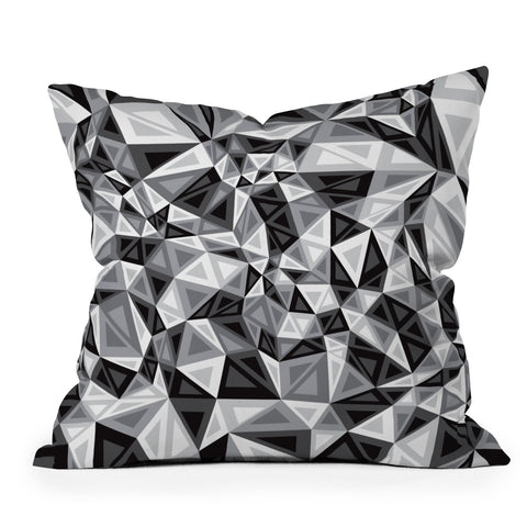 Gneural Triad Illusion Gray Outdoor Throw Pillow