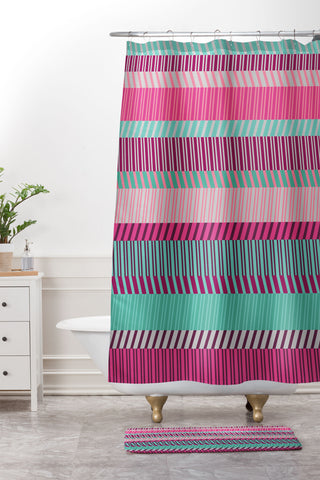 Gneural Zig Zag Beach Couch Horizontal Shower Curtain And Mat