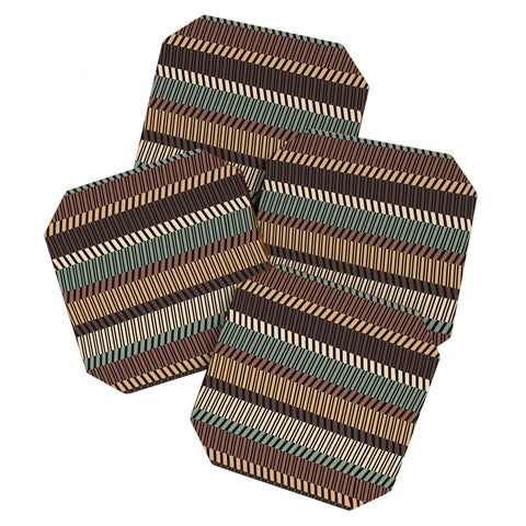 Gneural Zig Zag Tiki Lounge Coaster Set