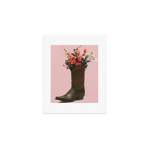 gnomeapple A Cowboy Boot With Spring Bouqet Art Print