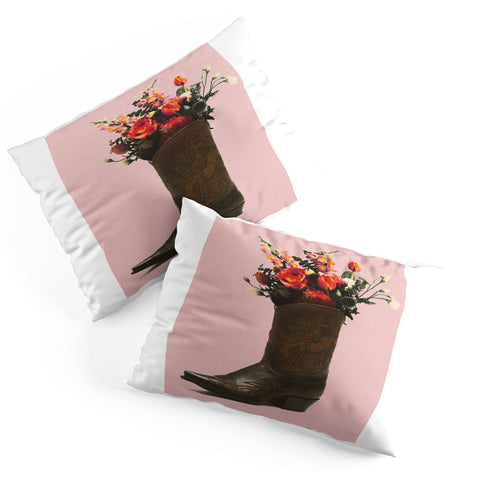 gnomeapple A Cowboy Boot With Spring Bouqet Pillow Shams