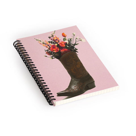 gnomeapple A Cowboy Boot With Spring Bouqet Spiral Notebook