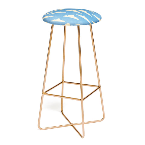 gnomeapple cartoony clouds Bar Stool