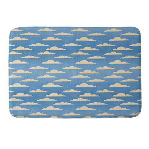 gnomeapple cartoony clouds Memory Foam Bath Mat