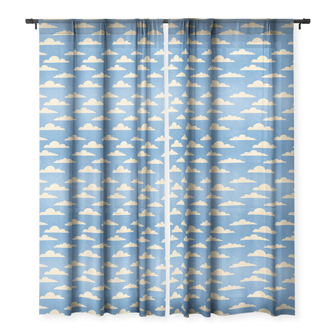 gnomeapple cartoony clouds Sheer Window Curtain