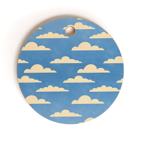gnomeapple cartoony clouds Cutting Board Round