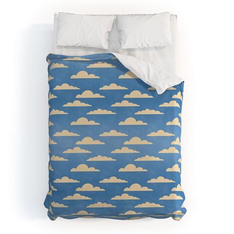gnomeapple cartoony clouds Duvet Cover