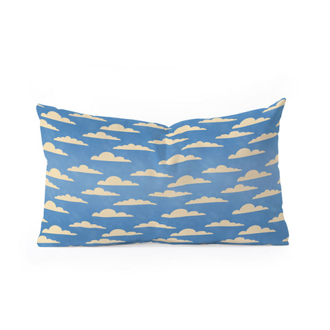 gnomeapple cartoony clouds Oblong Throw Pillow