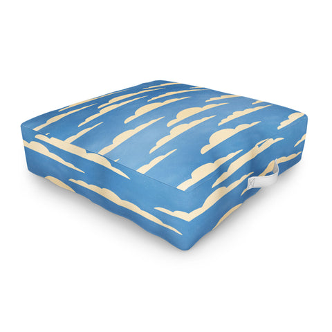 gnomeapple cartoony clouds Outdoor Floor Cushion
