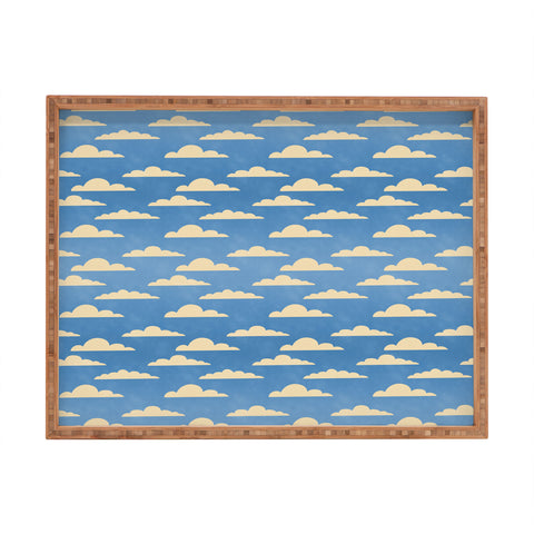 gnomeapple cartoony clouds Rectangular Tray