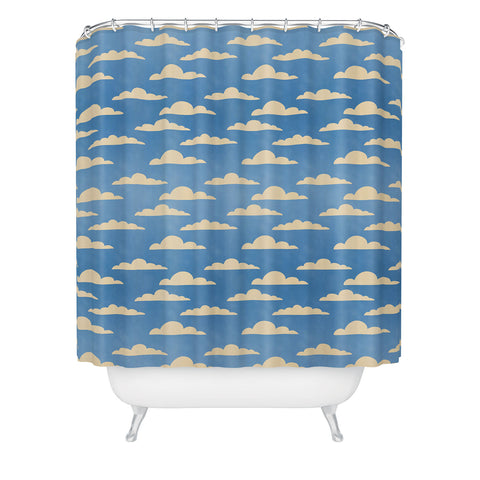 gnomeapple cartoony clouds Shower Curtain