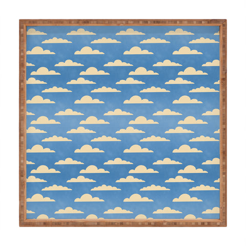 gnomeapple cartoony clouds Square Tray