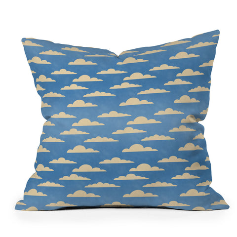 gnomeapple cartoony clouds Throw Pillow