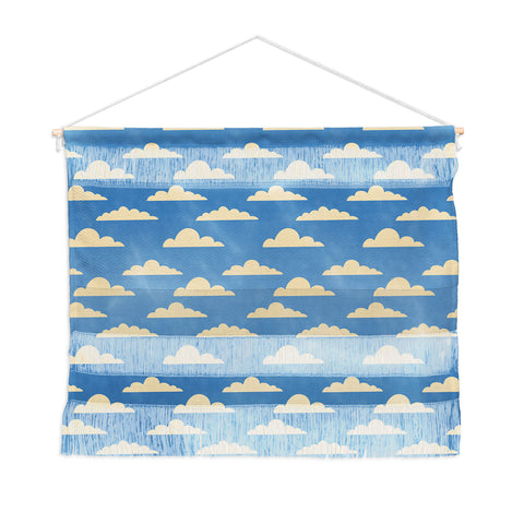gnomeapple cartoony clouds Wall Hanging Landscape