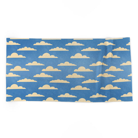 gnomeapple cartoony clouds Beach Towel