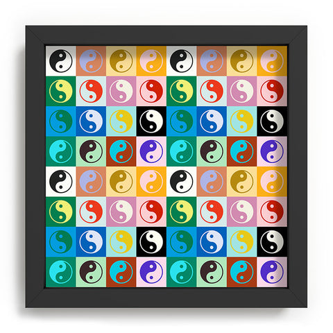 gnomeapple Checkered Yin Yang Pattern Recessed Framing Square