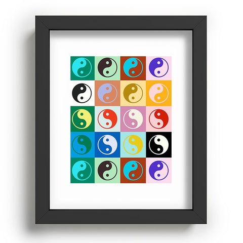 gnomeapple Checkered Yin Yang Pattern Recessed Framing Rectangle