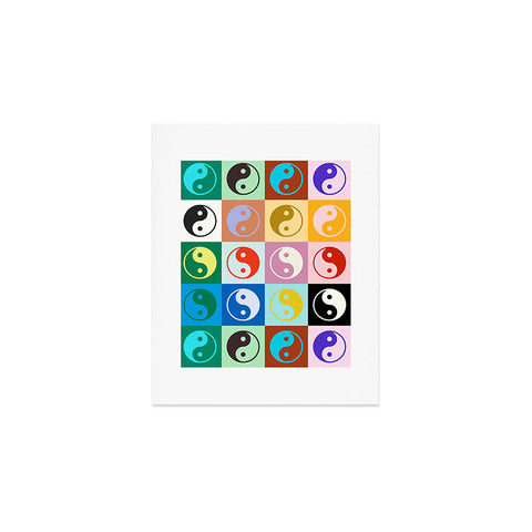 gnomeapple Checkered Yin Yang Pattern Art Print