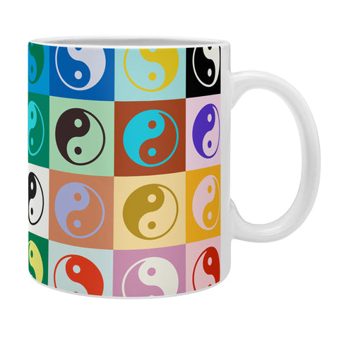 gnomeapple Checkered Yin Yang Pattern Coffee Mug