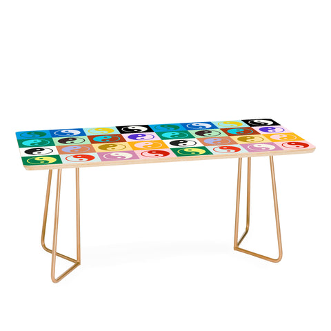 gnomeapple Checkered Yin Yang Pattern Coffee Table