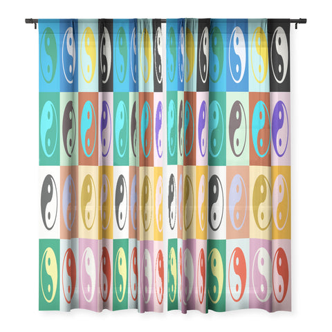 gnomeapple Checkered Yin Yang Pattern Sheer Non Repeat