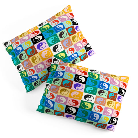 gnomeapple Checkered Yin Yang Pattern Pillow Shams