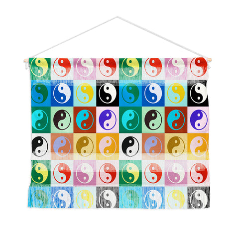 gnomeapple Checkered Yin Yang Pattern Wall Hanging Landscape
