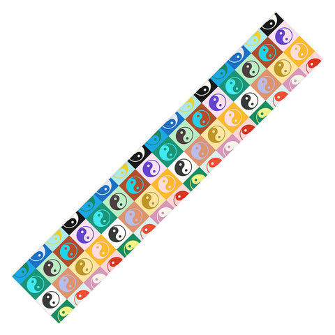 gnomeapple Checkered Yin Yang Pattern Table Runner
