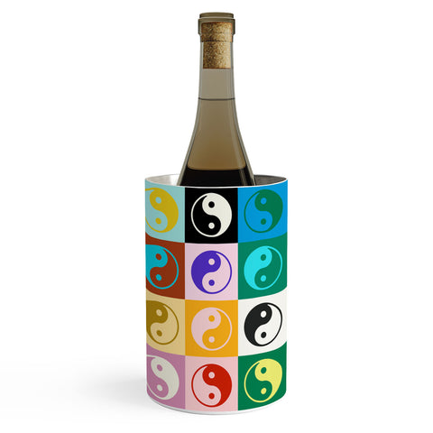 gnomeapple Checkered Yin Yang Pattern Wine Chiller