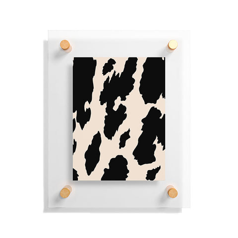 gnomeapple Cow Print Light Beige Black Floating Acrylic Print
