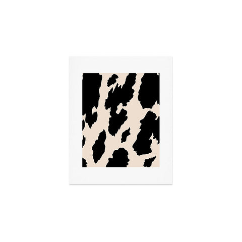 gnomeapple Cow Print Light Beige Black Art Print