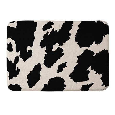 gnomeapple Cow Print Light Beige Black Memory Foam Bath Mat