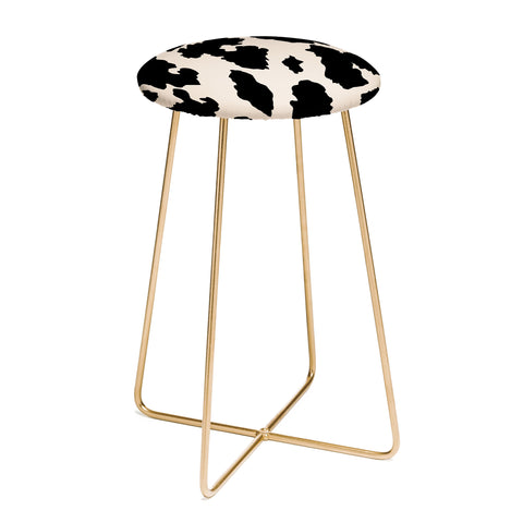 gnomeapple Cow Print Light Beige Black Counter Stool