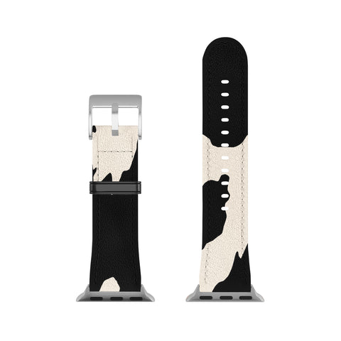 gnomeapple Cow Print Light Beige Black Apple Watch Band