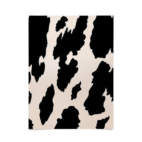 gnomeapple Cow Print Light Beige Black Poster