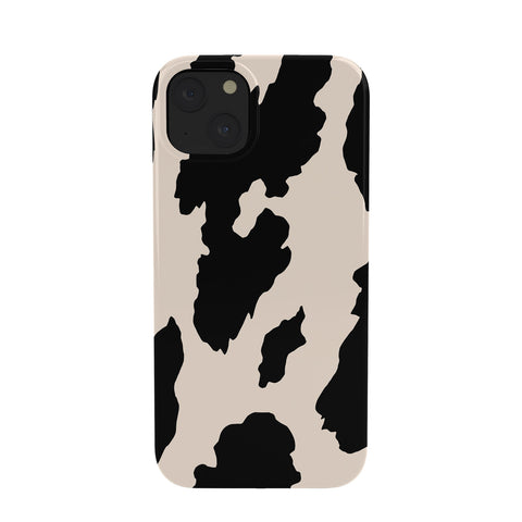 gnomeapple Cow Print Light Beige Black Phone Case