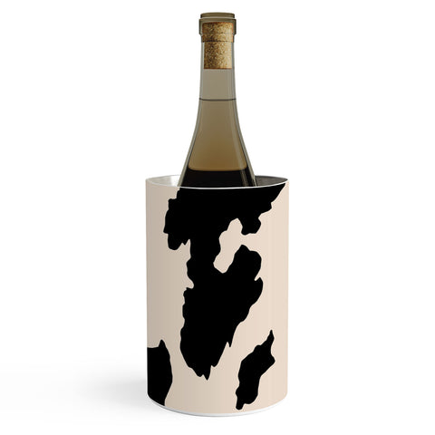 gnomeapple Cow Print Light Beige Black Wine Chiller