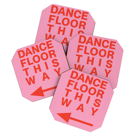 gnomeapple DANCE FLOOR THIS WAY Coaster Set