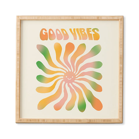 gnomeapple Good Vibes Cute Sunshine Framed Wall Art