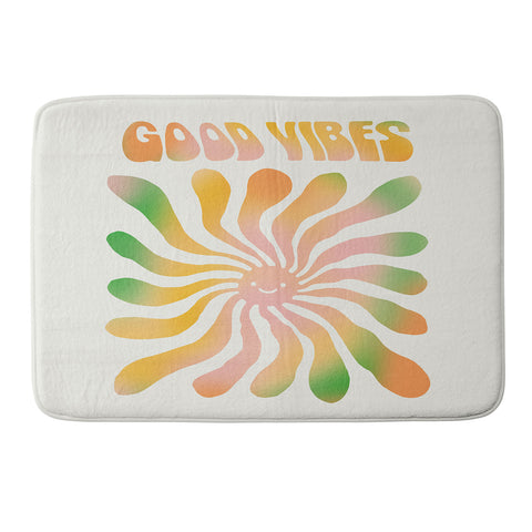 gnomeapple Good Vibes Cute Sunshine Memory Foam Bath Mat
